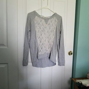 grey lace long sleeve